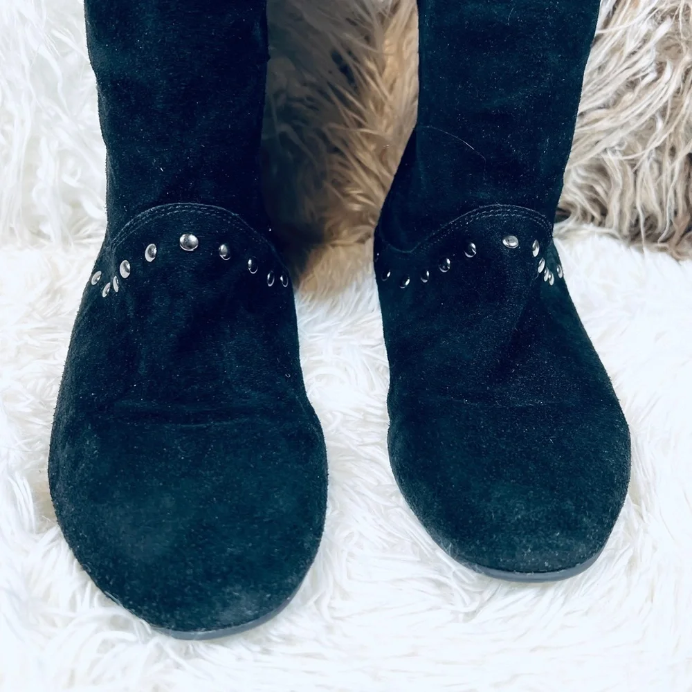 Vintage STEAMPUNK Suede Studded Over Knee Boots
